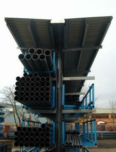 tube storage system with canopies