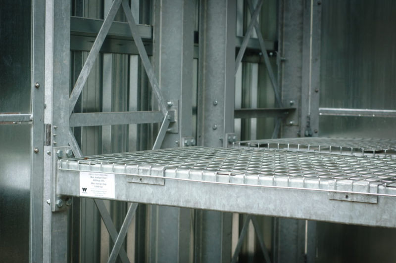 mesh deck on a heavy duty racking beams