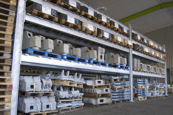 various tools stored on heavy duty racking