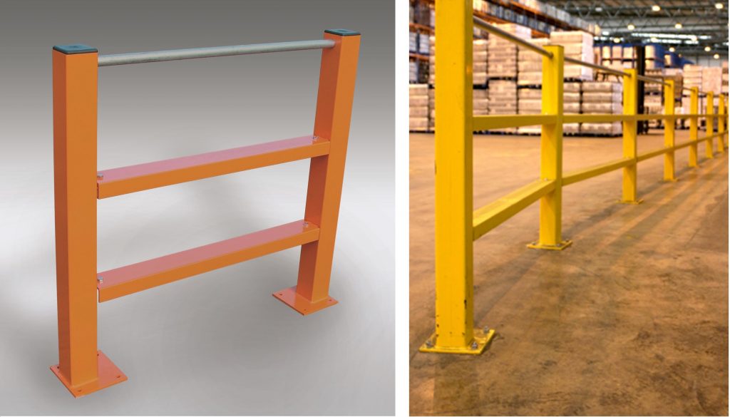 double channel safety barrier with handrail